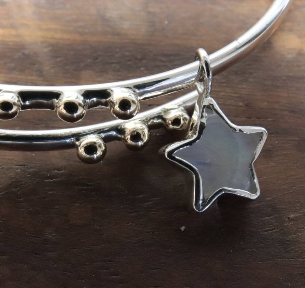 Moonstone Star Charm Bracelet