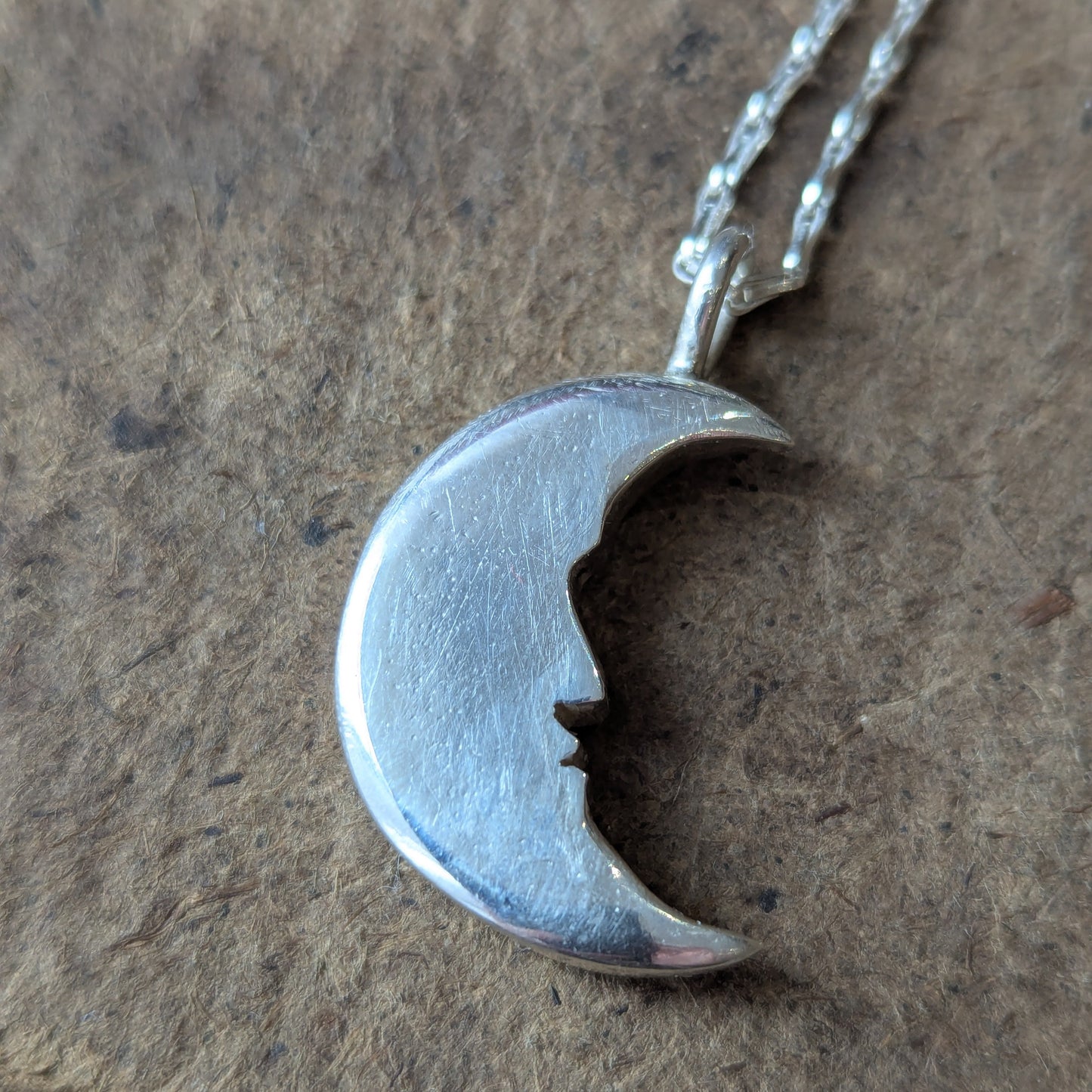 Hand Carved Moon Pendant