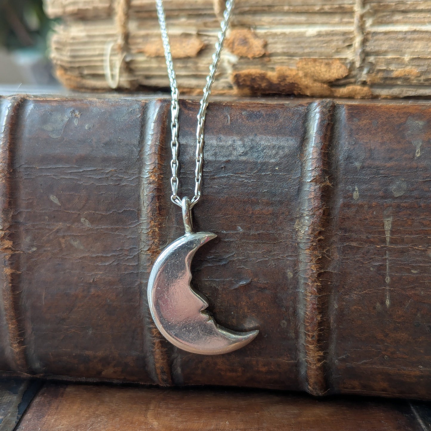Hand Carved Moon Pendant