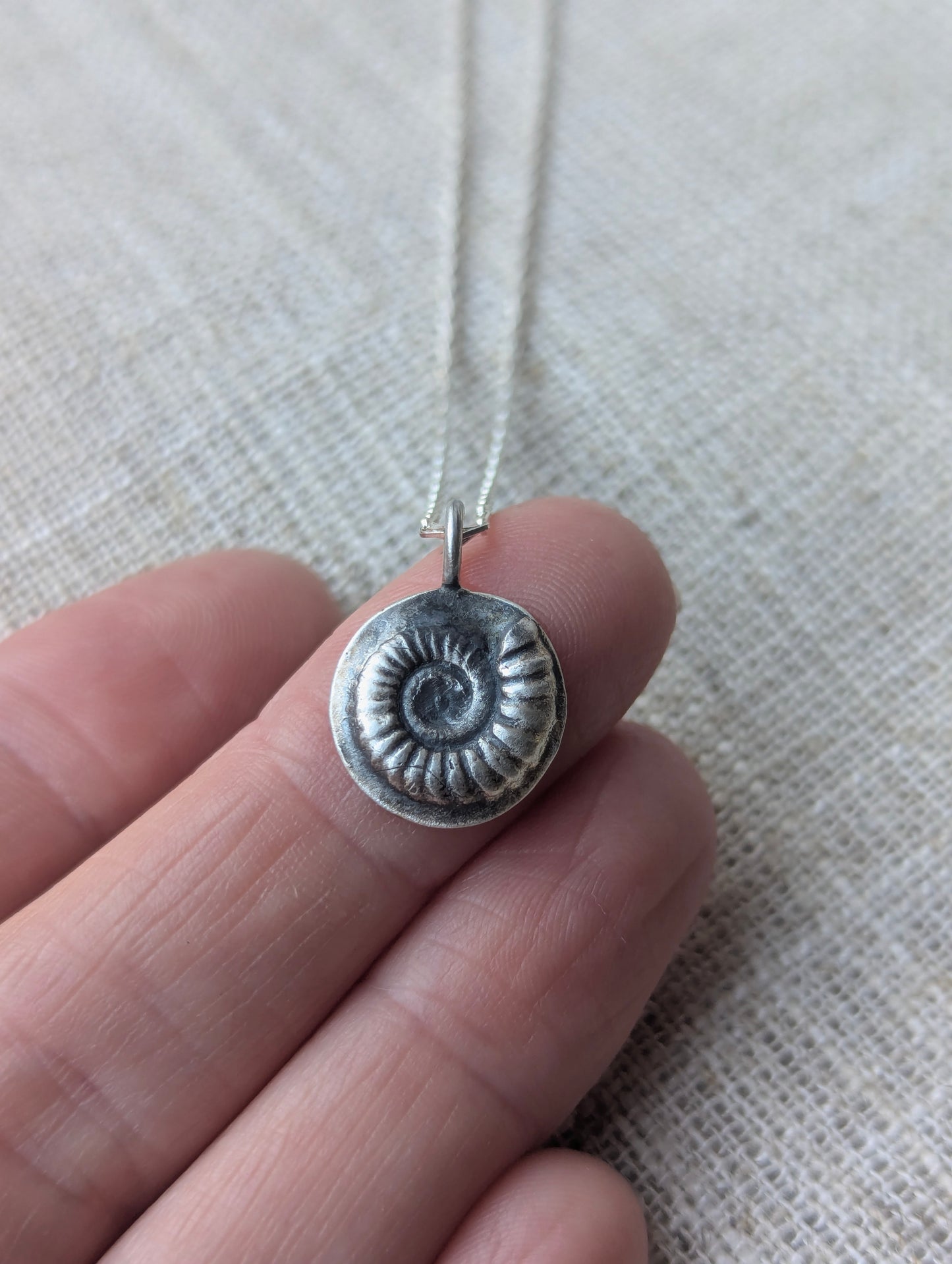 Silver Ammonite Pendant