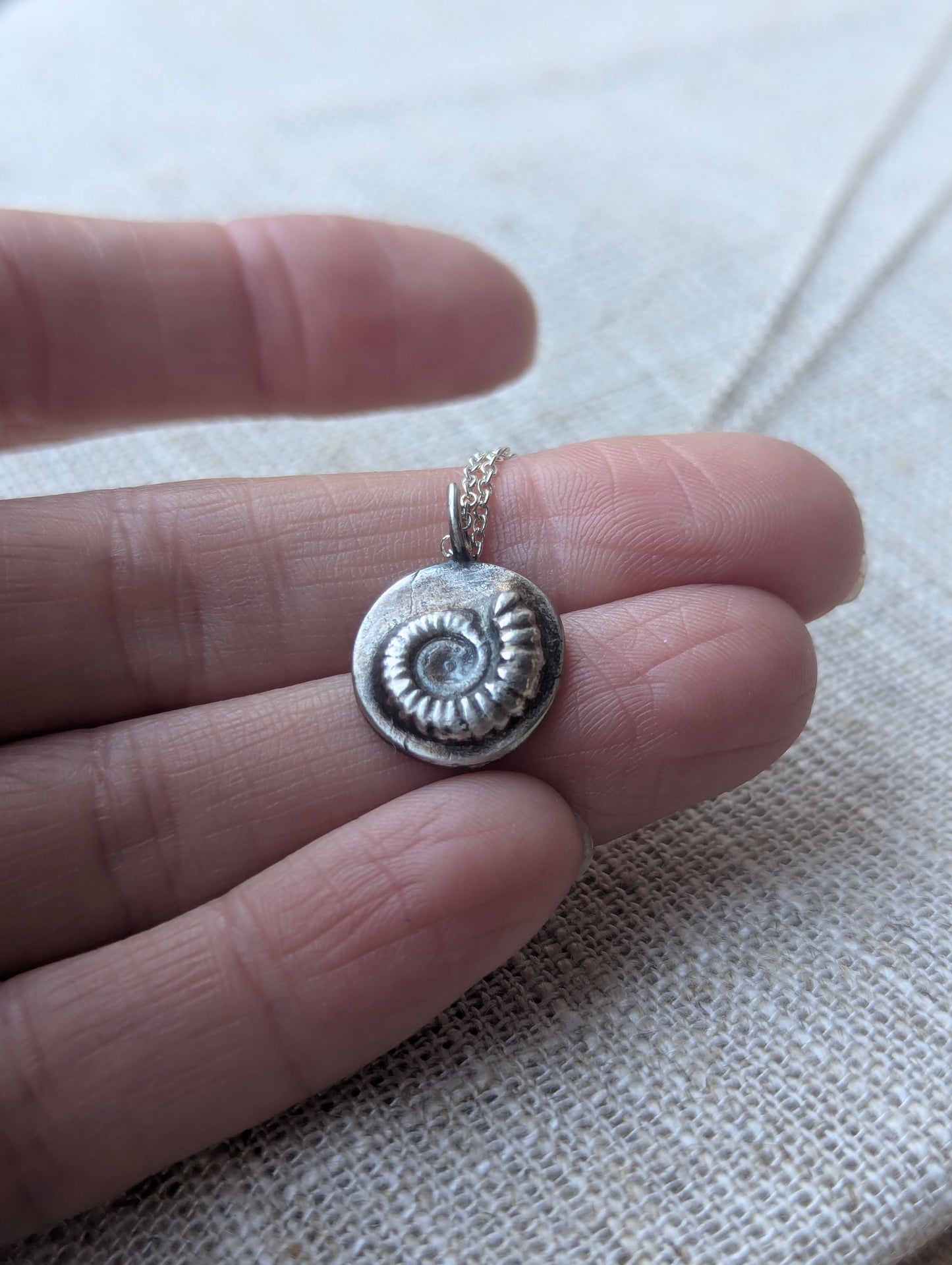 Silver Ammonite Pendant