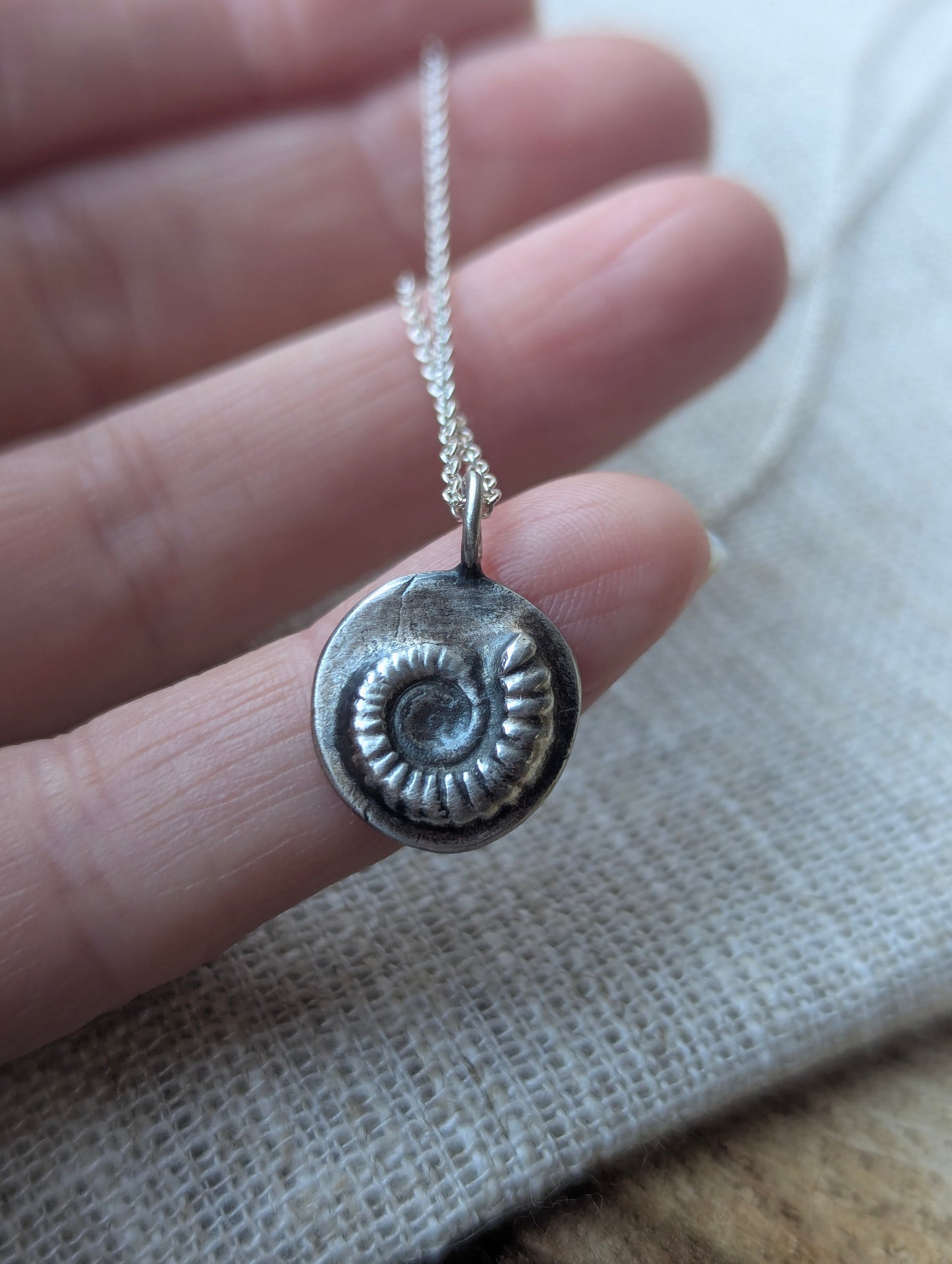 Silver Ammonite Pendant