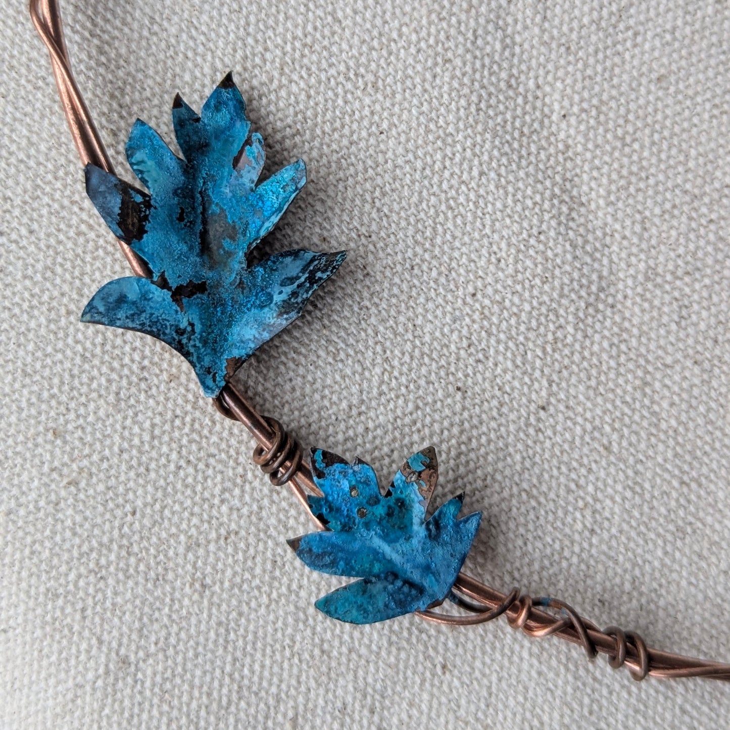 Rose and Hawthorn Copper Wreath - with Bright Pink Ribbon