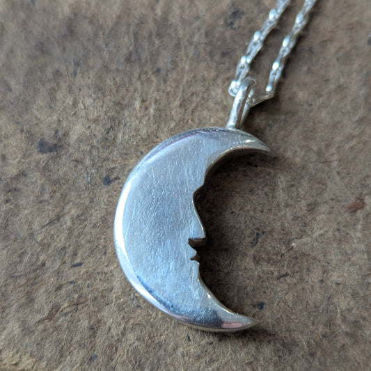 Hand Carved Moon Pendant
