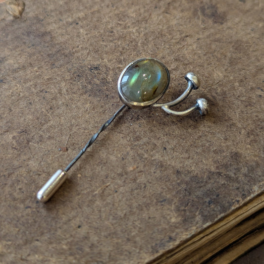 Mushroom Labradorite Pin