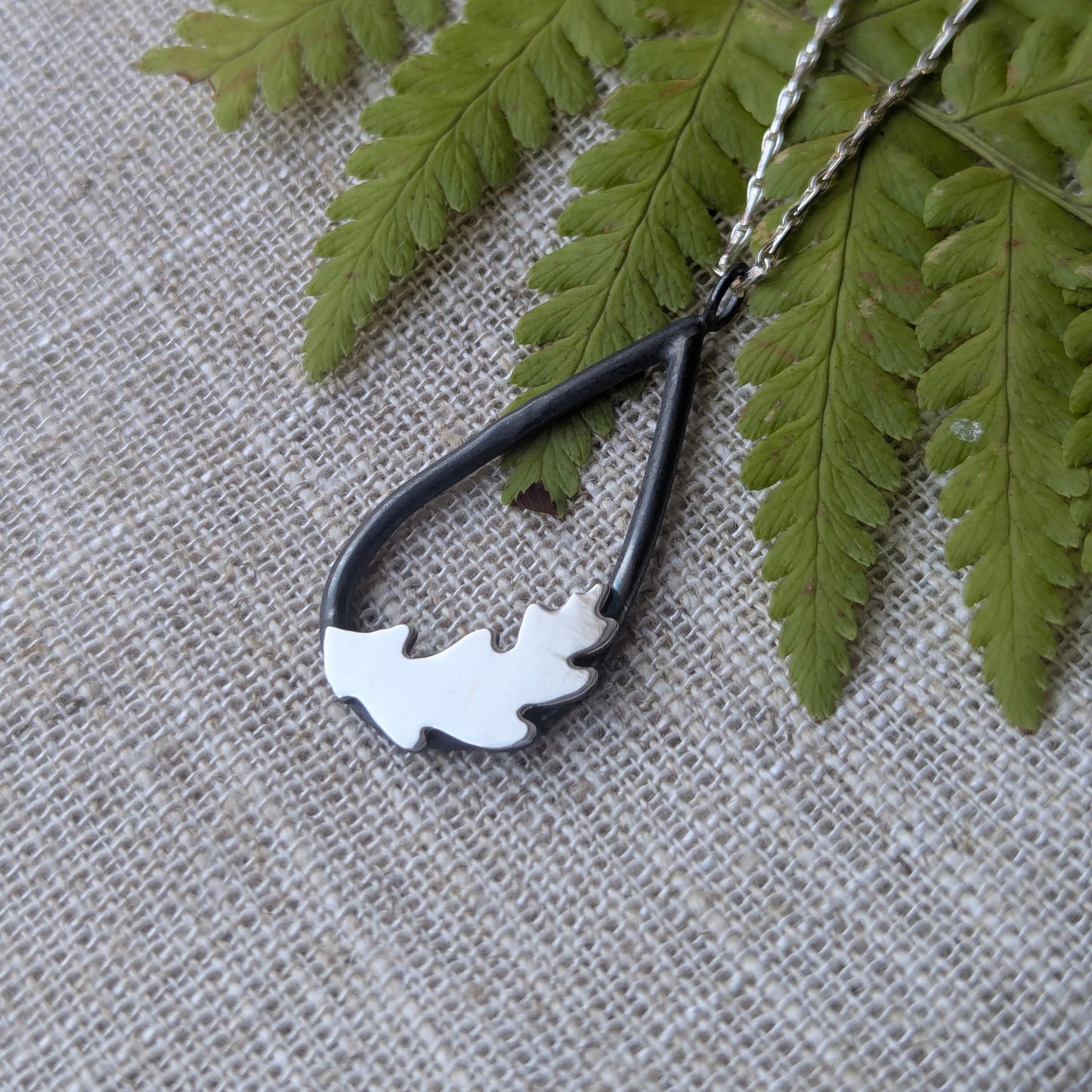 Tear Drop Oak Leaf Pendant