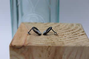 Silver Rose Leaf Stud Earrings