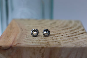 Silver Circle Mini Studs