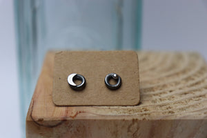 Silver Mini Moon and Sun Studs