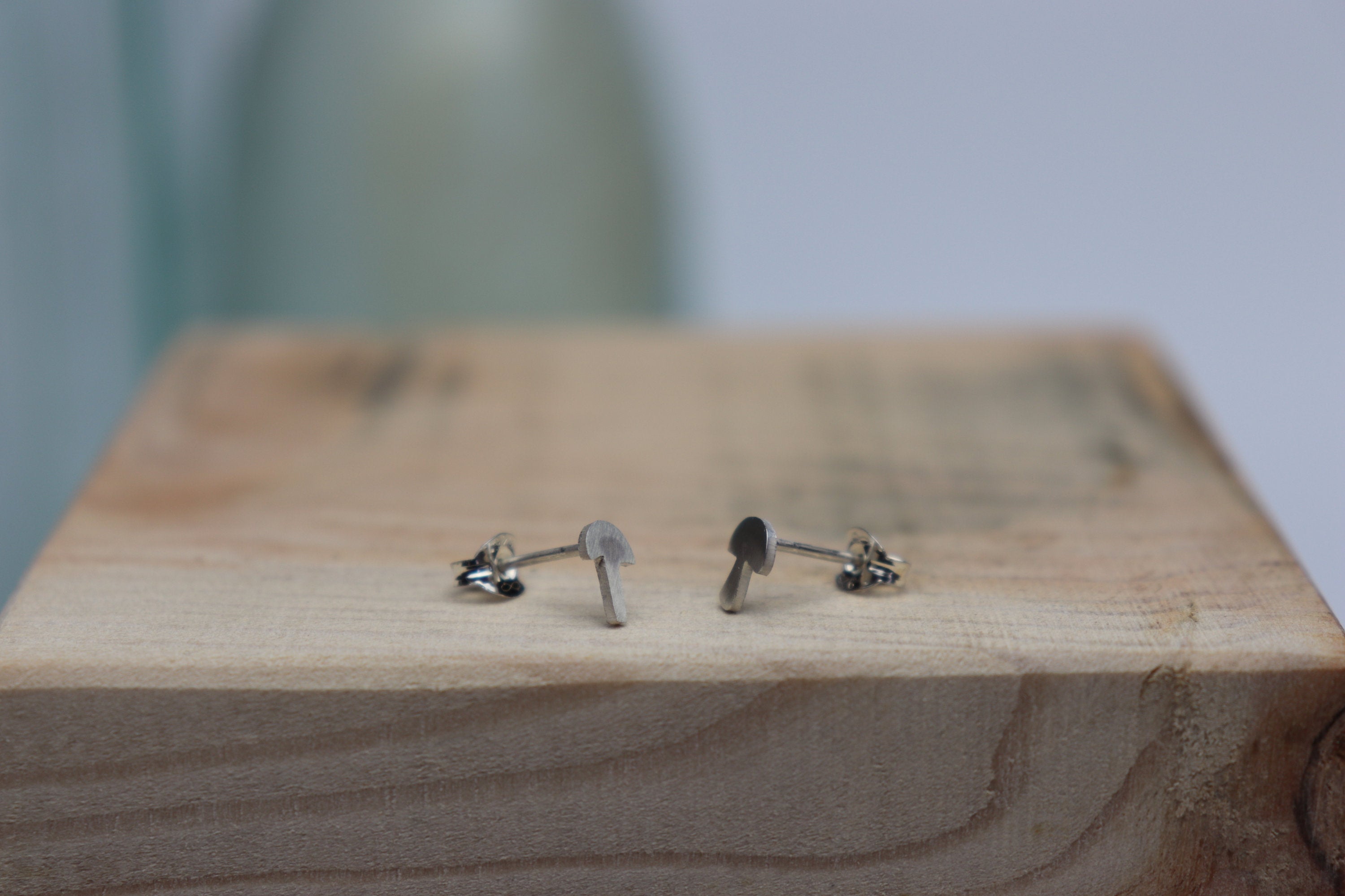 Silver Mushroom Earrings