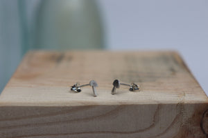 Silver Mushroom Earrings