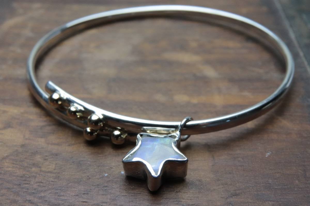 Moonstone Star Charm Bracelet