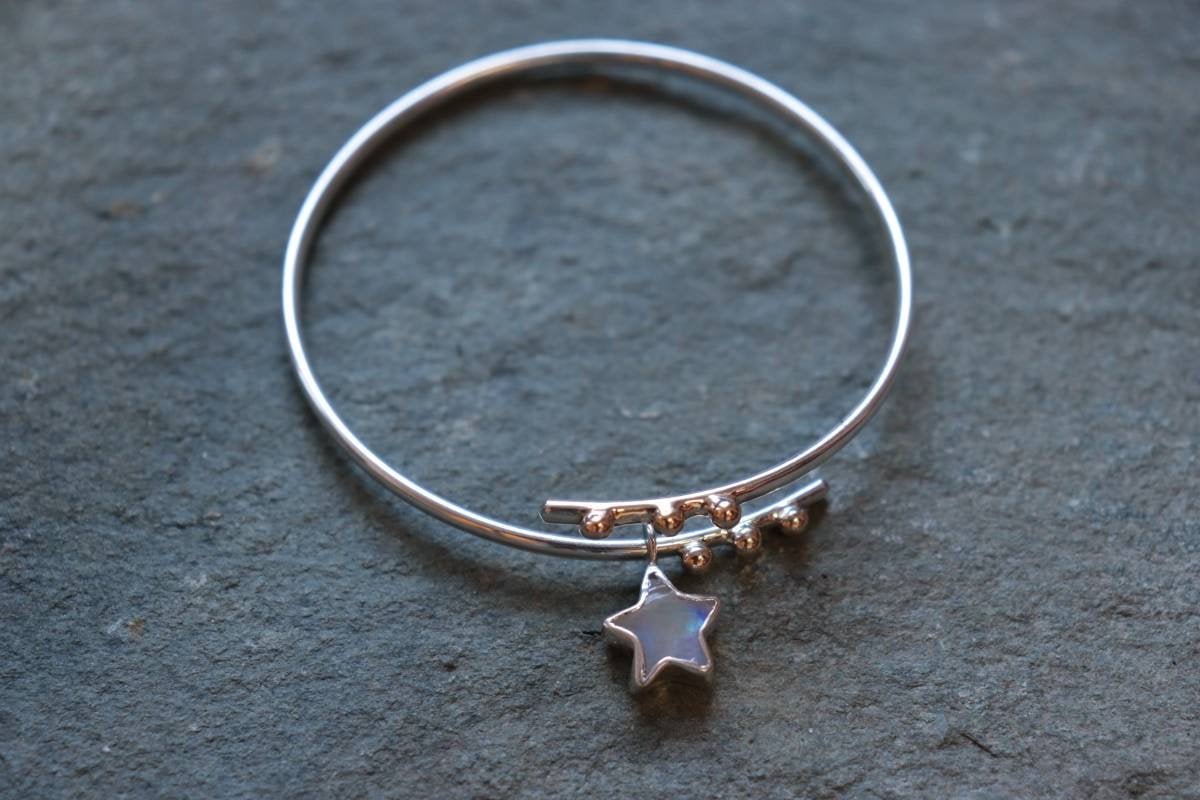 Moonstone Star Charm Bracelet